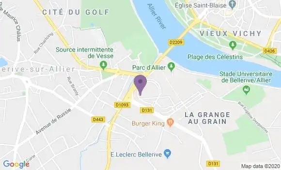 Localisation Société Générale Agence de Bellerive sur Allier