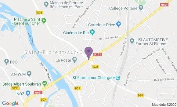 Localisation Société Générale Agence de Saint Florent sur Cher