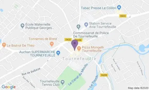 Localisation LCL Agence de Tournefeuille