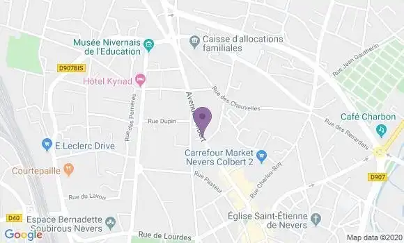 Localisation LCL Agence de Nevers Colbert