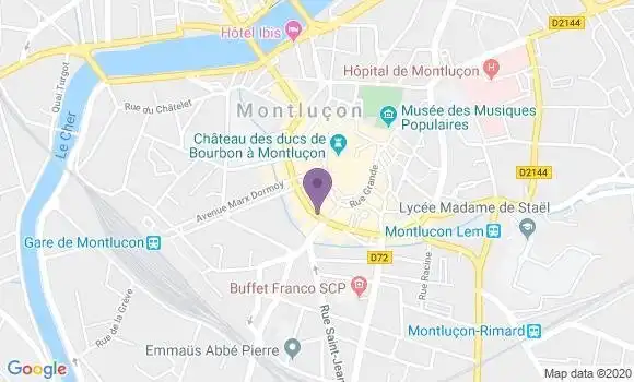 Localisation LCL Agence de Montluçon