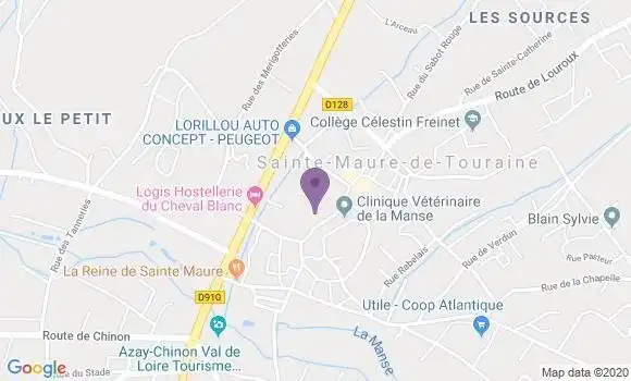 Localisation LCL Agence de Sainte Maure de Touraine