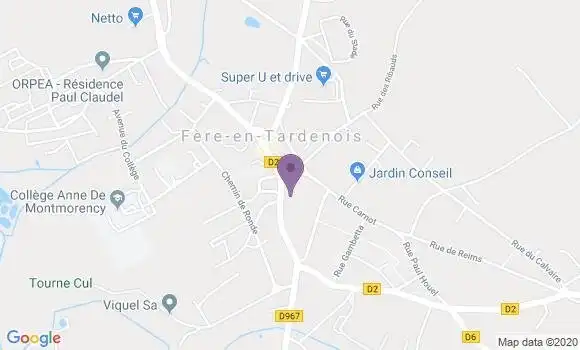 Localisation LCL Agence de Fère en Tardenois