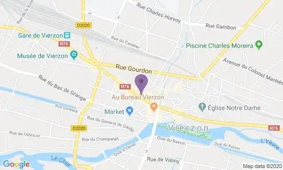 Localisation Société Générale Agence de Vierzon