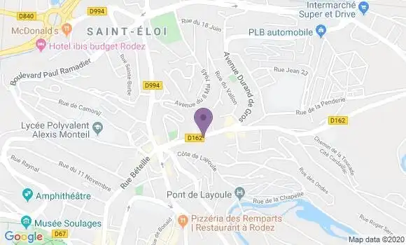 Localisation LCL Agence de Rodez Saint Cyrice