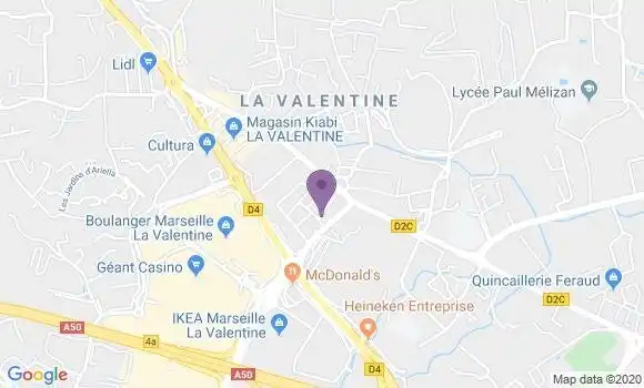 Localisation LCL Agence de Marseille la Valentine