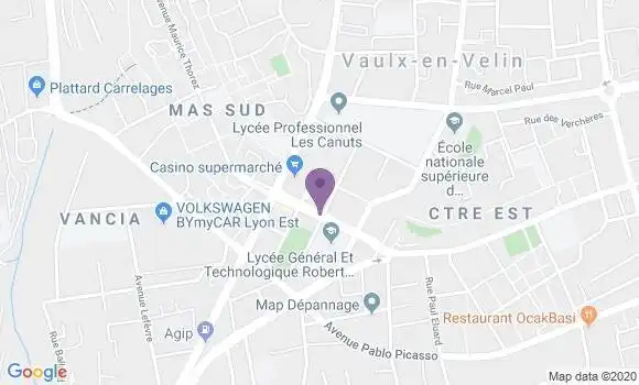 Localisation LCL Agence de Vaulx en Velin