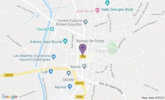 Localisation LCL Agence de Vauvert