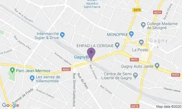 Localisation LCL Agence de Gagny Gare