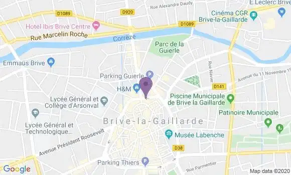 Localisation Société Générale Agence de Brive Hôtel de Ville
