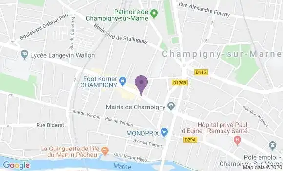 Localisation LCL Agence de Champigny sur Marne Hôtel de Ville