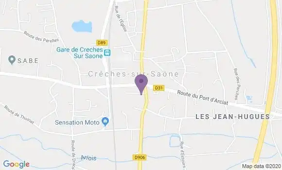 Localisation LCL Agence de Crêches sur Saône