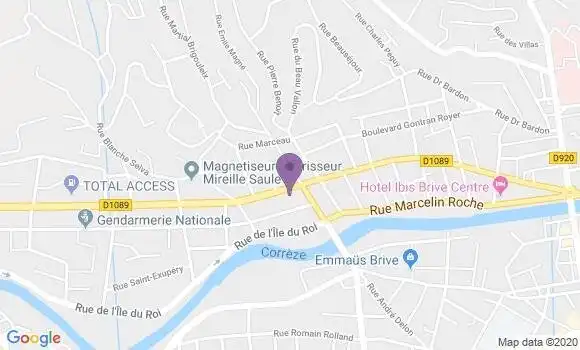 Localisation Société Générale Agence de Brive Turgot