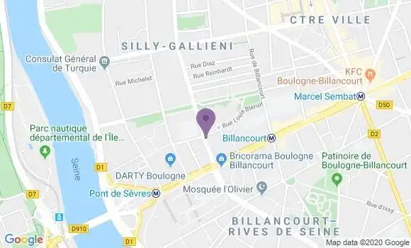 Localisation LCL Agence de Boulogne Billancourt Pont de Sèvres
