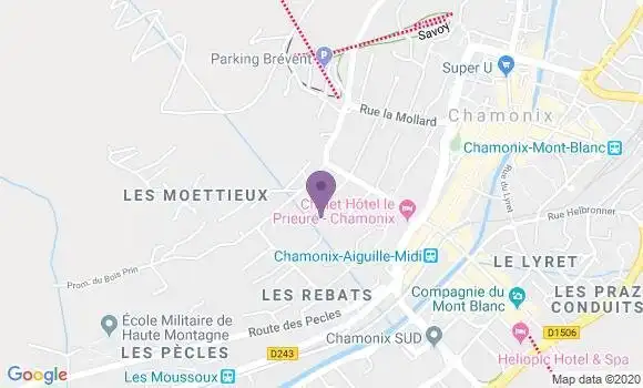 Localisation LCL Agence de Chamonix Mont Blanc