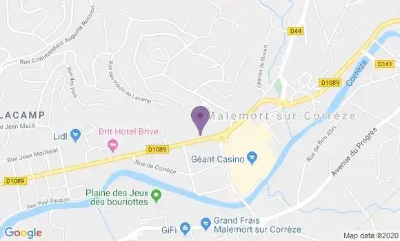 Localisation Société Générale Agence de Malemort
