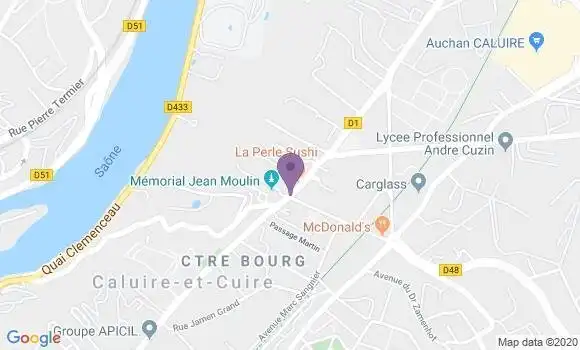 Localisation LCL Agence de Caluire et Cuire