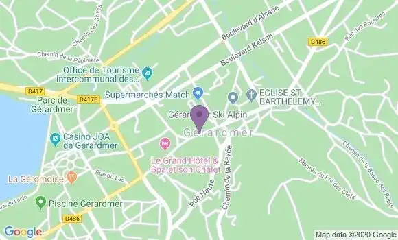 Localisation LCL Agence de Gérardmer