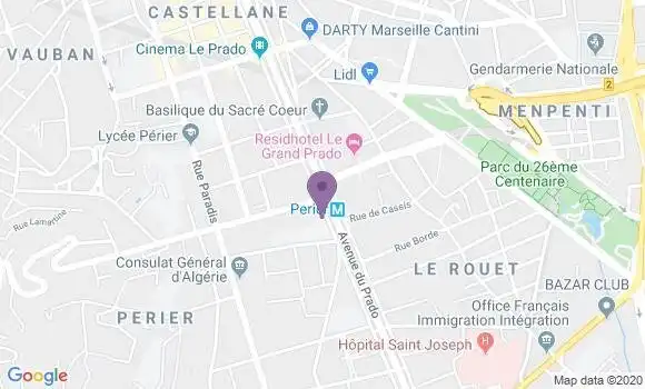 Localisation LCL Agence de Marseille Prado Perie