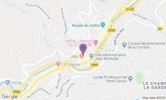 Localisation Société Générale Agence de Tulle