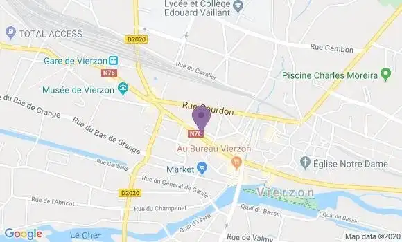Localisation LCL Agence de Vierzon