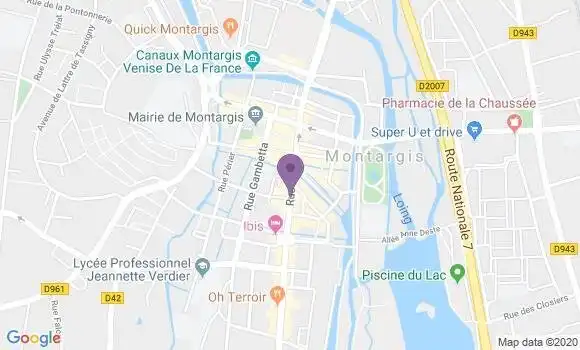 Localisation LCL Agence de Montargis