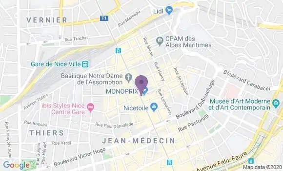 Localisation LCL Agence de Nice