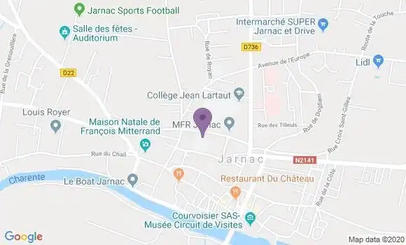 Localisation LCL Agence de Jarnac