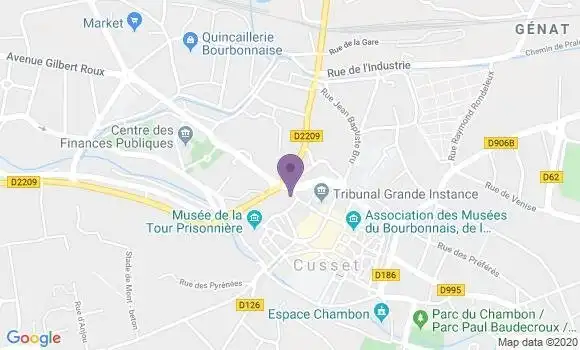 Localisation Société Générale Agence de Cusset