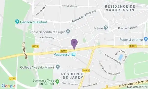 Localisation LCL Agence de Vaucresson