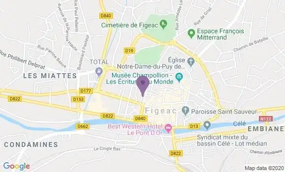 Localisation LCL Agence de Figeac