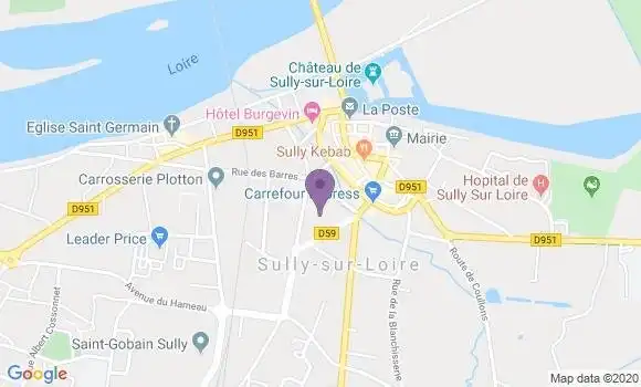 Localisation LCL Agence de Sully sur Loire