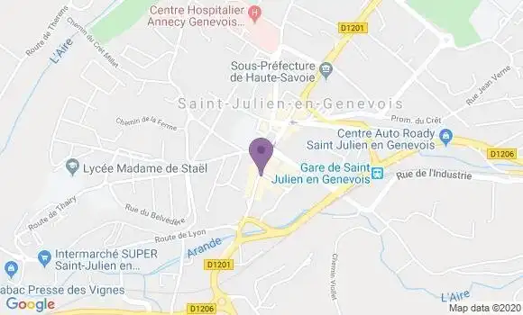 Localisation LCL Agence de Saint Julien en Genevois