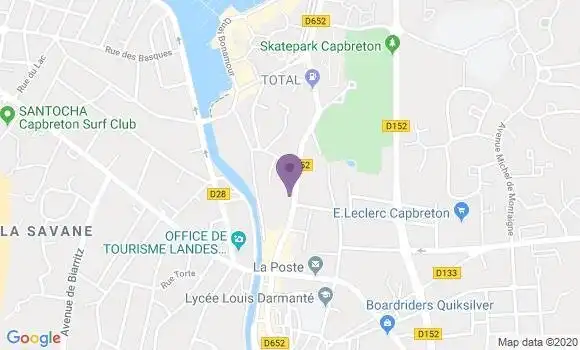 Localisation LCL Agence de Capbreton