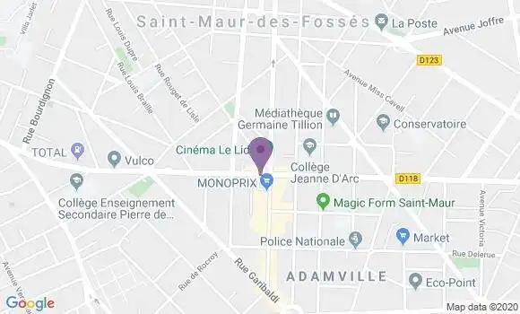 Localisation LCL Agence de Saint Maur des Fossés Adamville