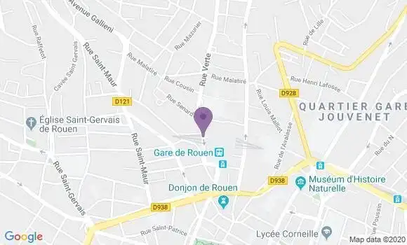 Localisation LCL Agence de Rouen Gare Rive Droite