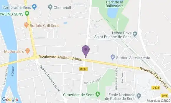 Localisation LCL Agence de Sens