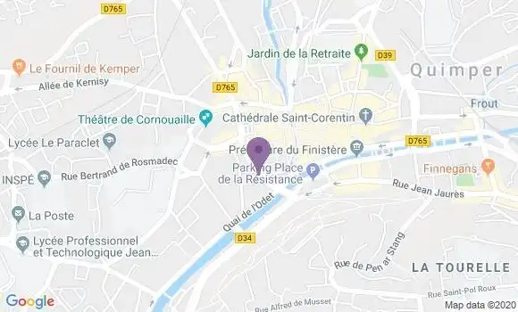 Localisation LCL Agence de Quimper Ronarc