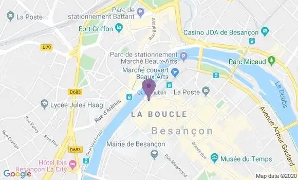 Localisation LCL Agence de Besançon Marché