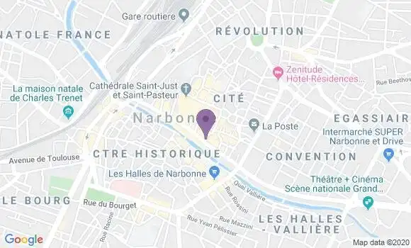 Localisation LCL Agence de Narbonne