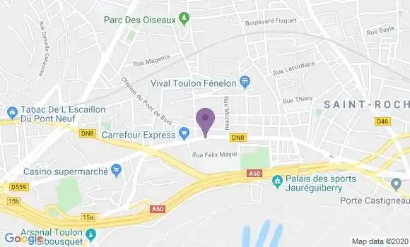 Localisation LCL Agence de Toulon Pont du Las