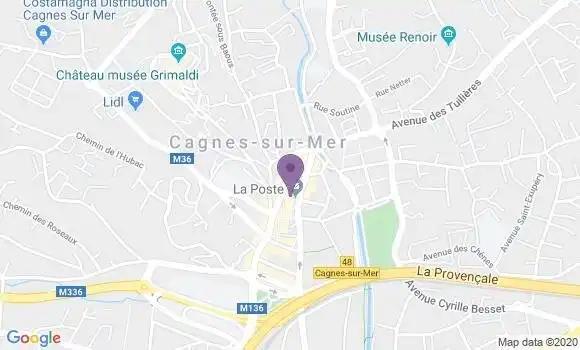 Localisation LCL Agence de Cagnes sur Mer