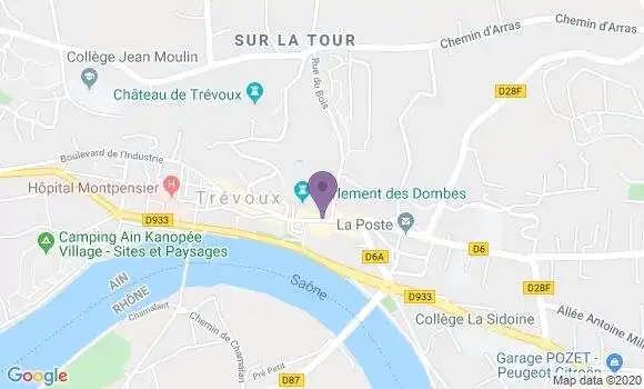 Localisation LCL Agence de Trévoux