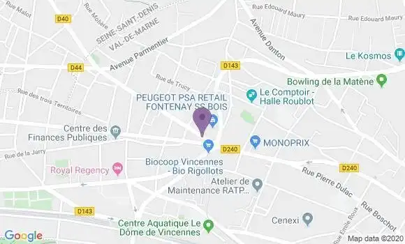 Localisation LCL Agence de Fontenay sous Bois Sèb les Rigo
