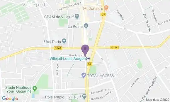Localisation LCL Agence de Villejuif Nationale 7