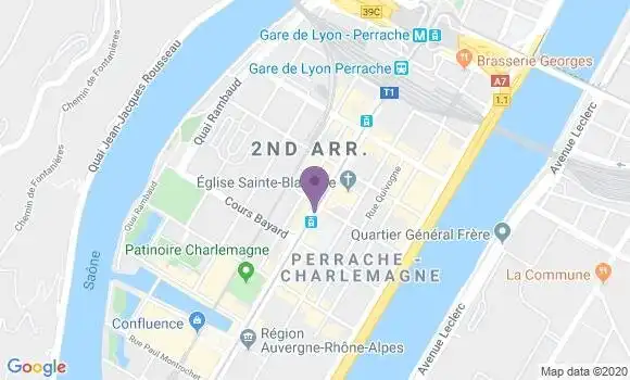 Localisation LCL Agence de Lyon Confluence