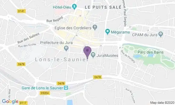 Localisation LCL Agence de Lons le Saunier