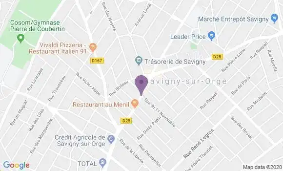 Localisation LCL Agence de Savigny sur Orge