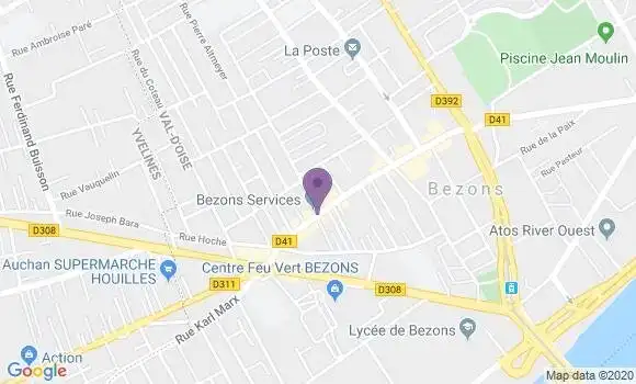 Localisation LCL Agence de Bezons