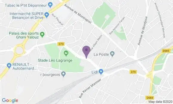 Localisation LCL Agence de Besançon Montrapon